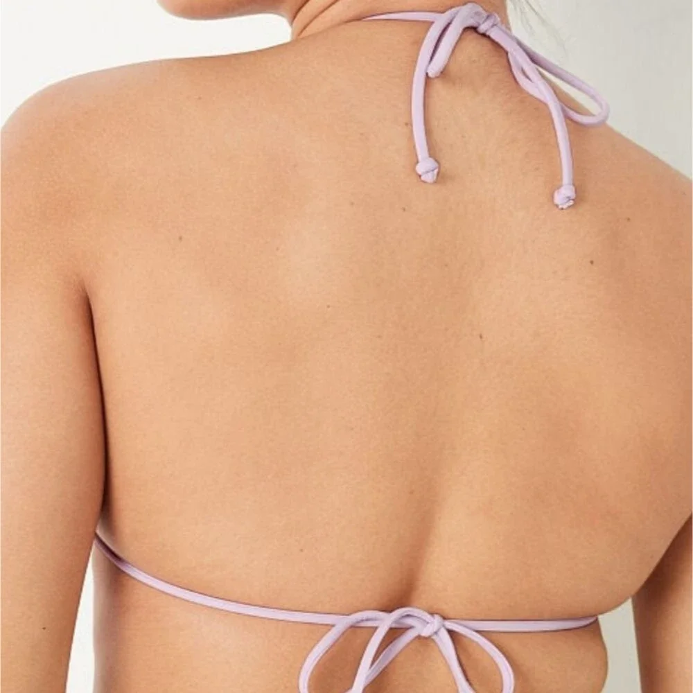 Victoria's Secret PINK CRINKLE TRIANGLE BIKINI TOP Sky Blur Pastel